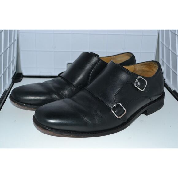 Cole Haan Giraldo C12444 Loafers Shoes Men's Size US 8 M Black Double Monk Strap - Picture 1 of 11